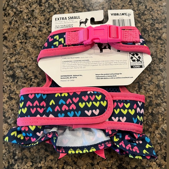 VIBRANT LIFE Harness Size XS. With bow, hearts, & a big diamond. NWT - Picture 2 of 9
